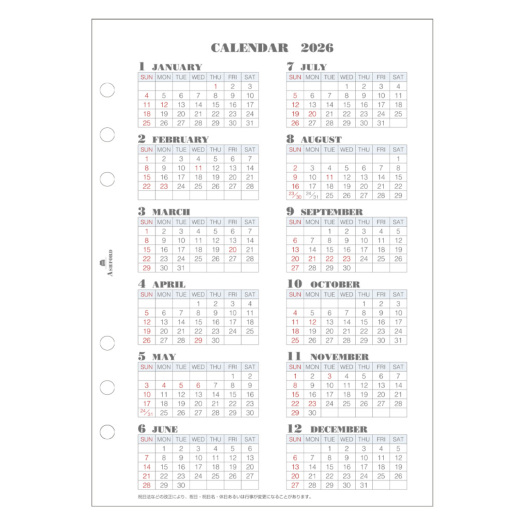 週間ダイアリー(セパレイト式)A5［0471］ リフィル ASHFORD