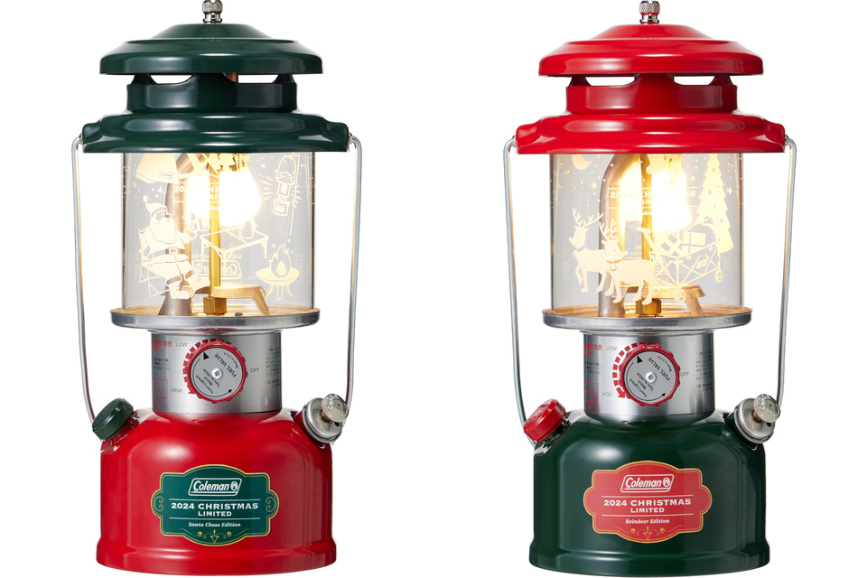 コールマン、ガソリンランタンのクリスマス限定モデル。点灯すると