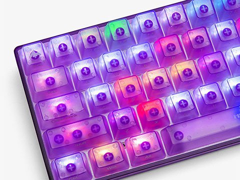 無刻印風キートップ&透明デザインの65%キーボード「Higround Crystal