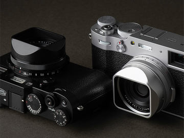 スクエアフード製のXF27mm用角型フード、リニューアルレンズとの適合が