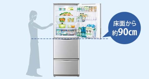 シャープ、上まで手が届きやすく左右どっちもドアが開く冷蔵庫 - 家電