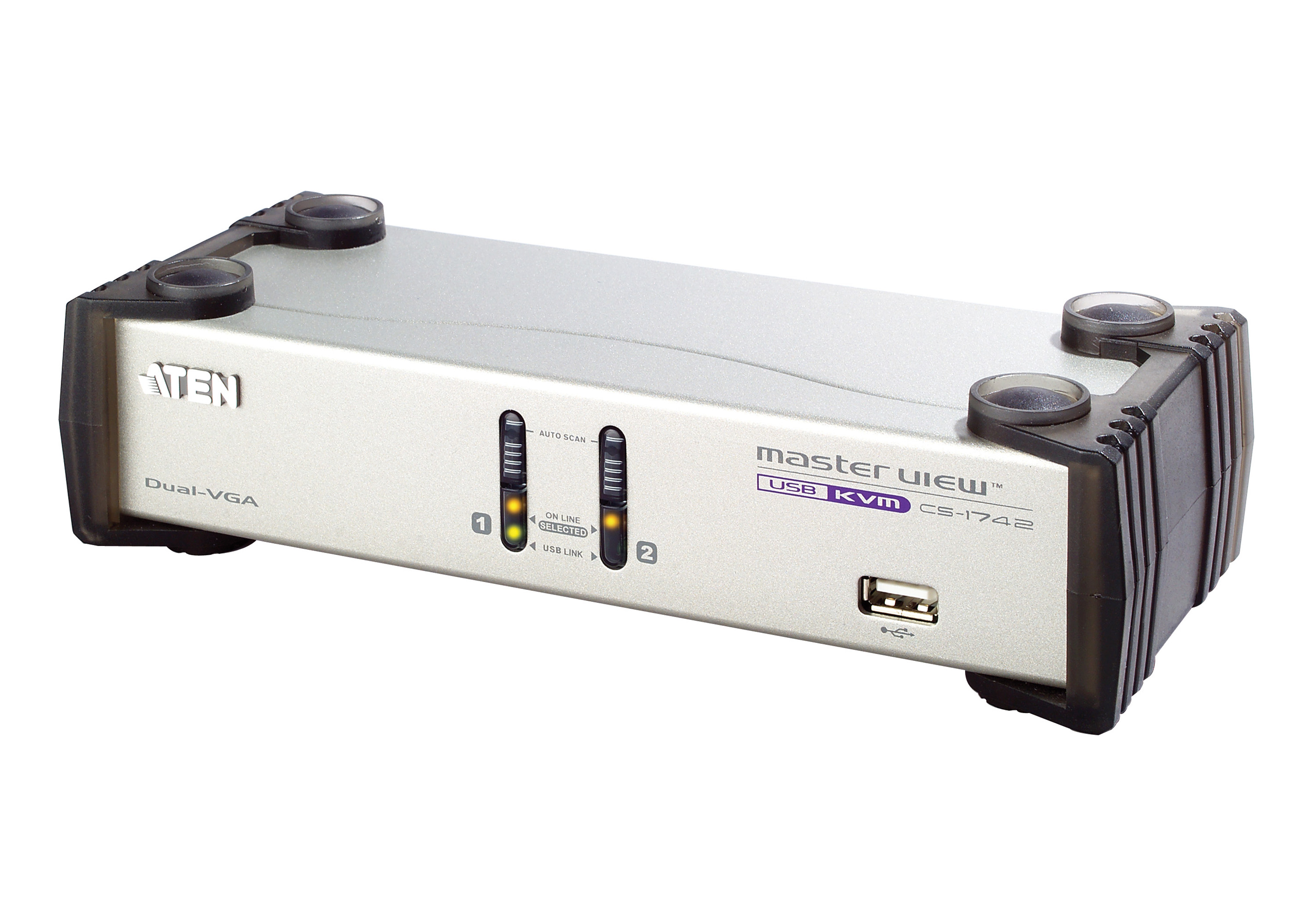 2-Port USB VGA Dual Display/Audio KVMP™ Switch - CS1742, ATEN