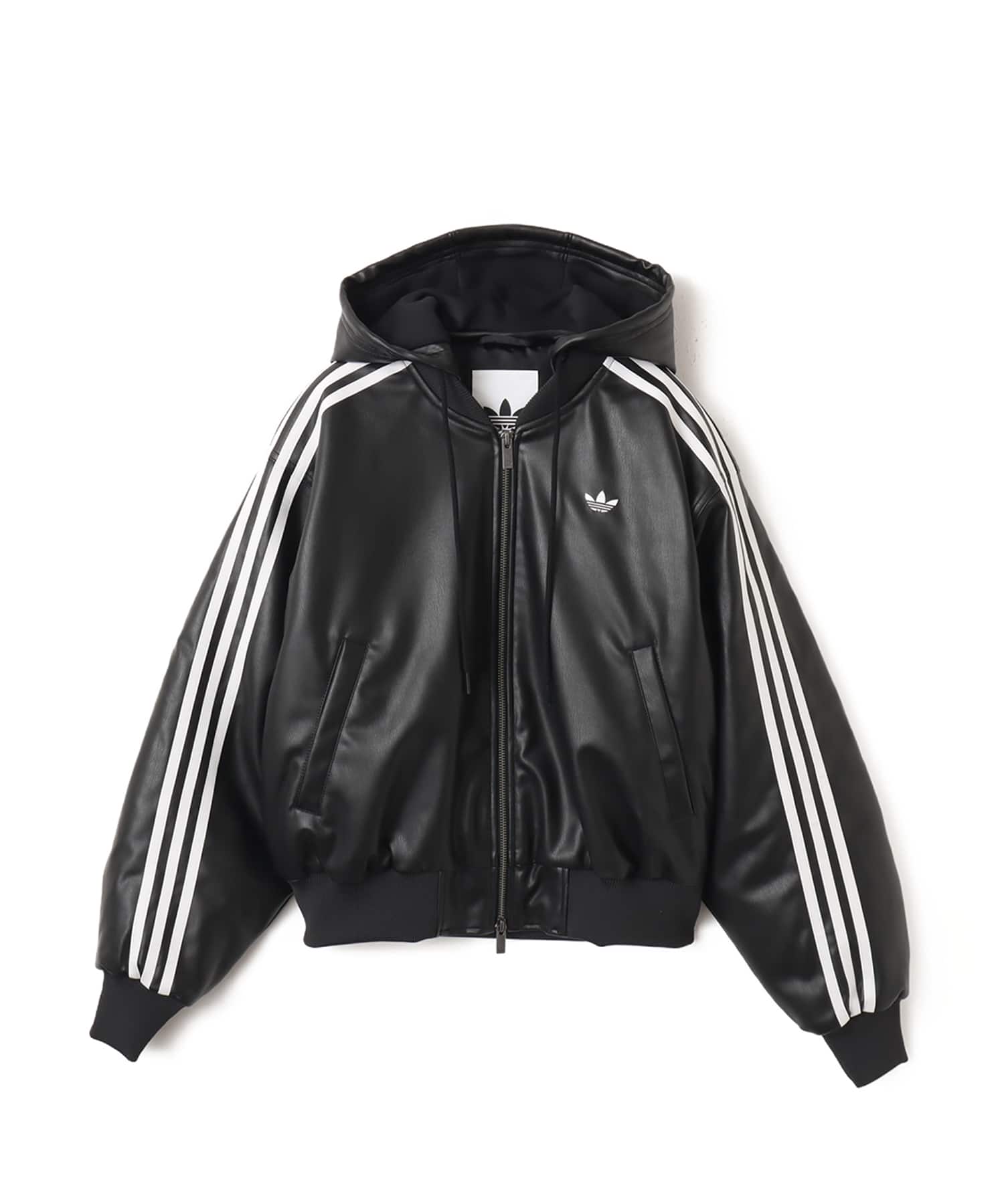 adidas W PLEATHER JACKET ブラック（アディダス ウィメンズ プレザー