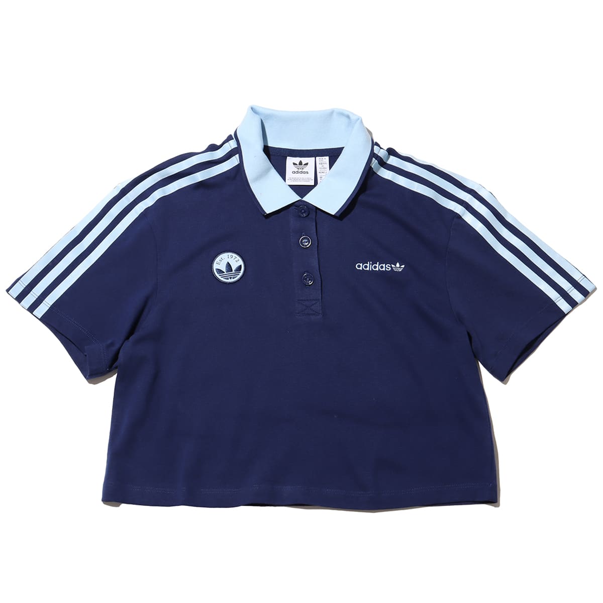 adidas CROP POLO SHIRT DKBLUE （アディダス クロップ ポロシャツ