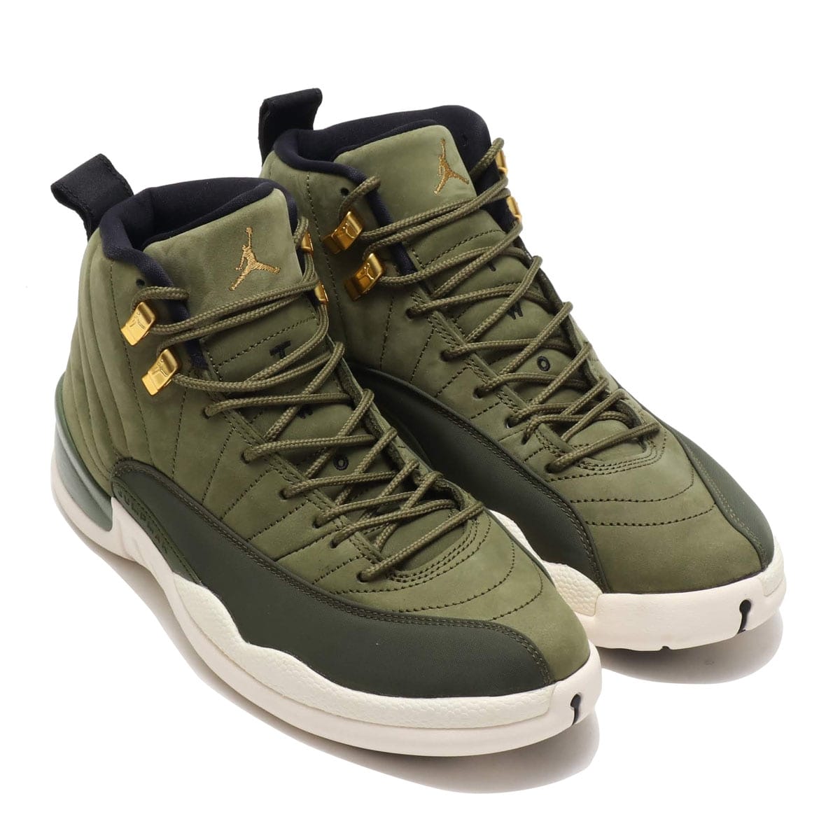 JORDAN BRAND AIR JORDAN 12 RETRO OLIVE CANVAS/METALLIC GOLD-BLACK