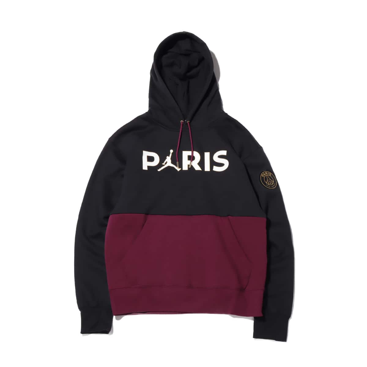 JORDAN BRAND AS M J PSG FLC PO HOODIE BLACK/BORDEAUX/METALLIC GOLD