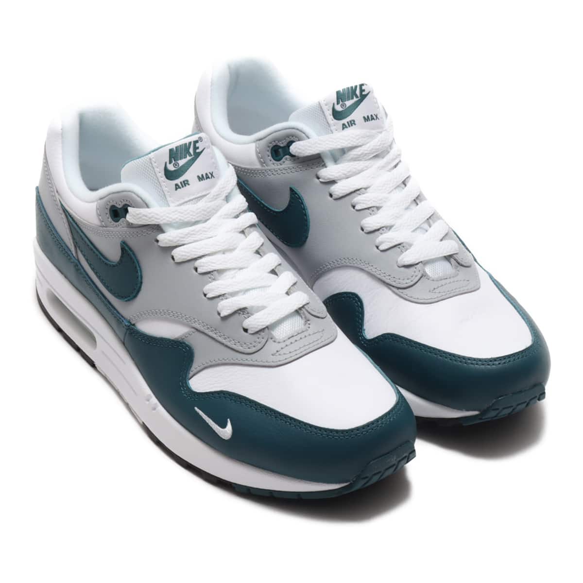 NIKE AIR MAX 1 LV8 WHITE/DARK TEAL GREEN-WOLF GREY-BLACK 21SP-I