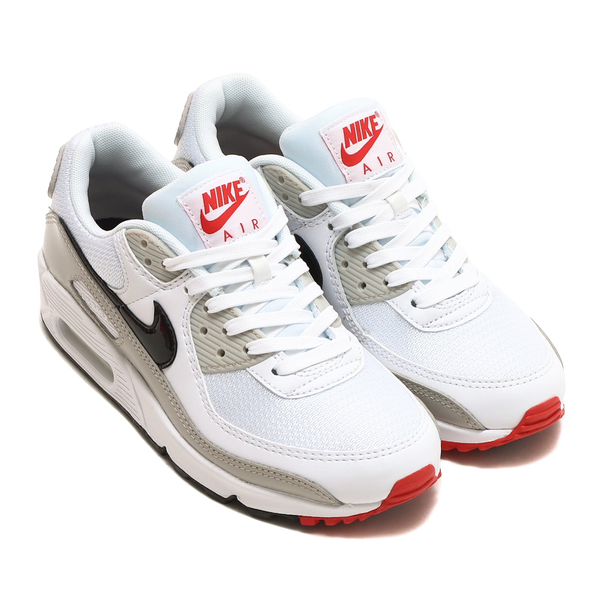NIKE WMNS AIR MAX 90 WHITE/BLACK-LT IRON ORE-UNIVERSITY RED