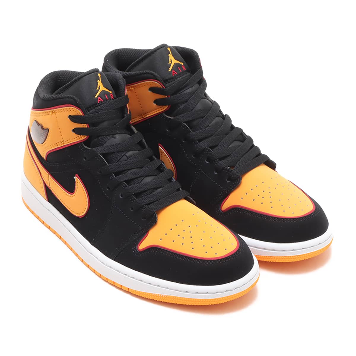 JORDAN BRAND AIR JORDAN 1 MID SE BLACK/VIVID ORANGE-CARDINAL RED