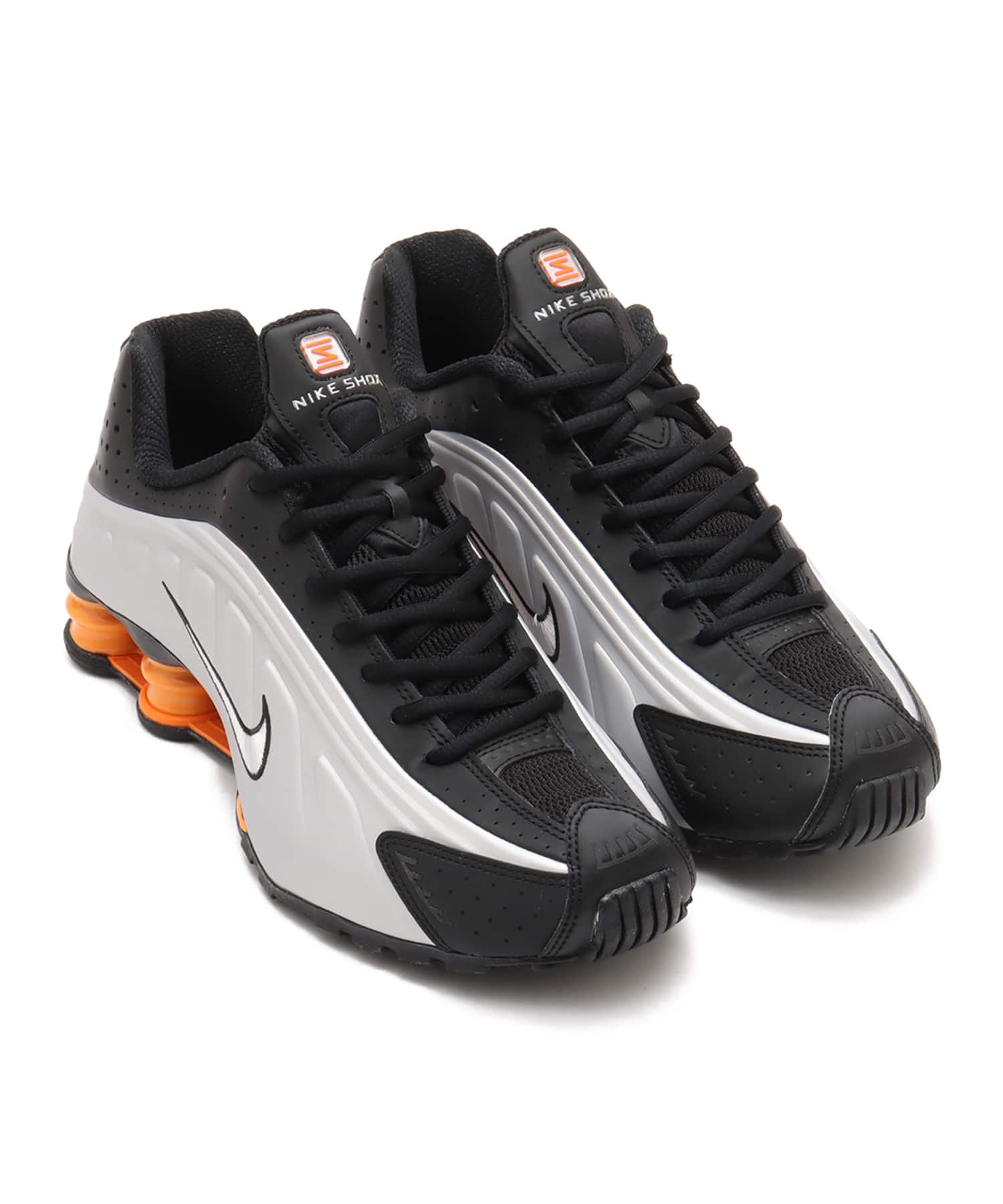 NIKE SHOX R4 BLACK/VAST GREY-BRIGHT MANDARIN（ナイキ ショックス R4