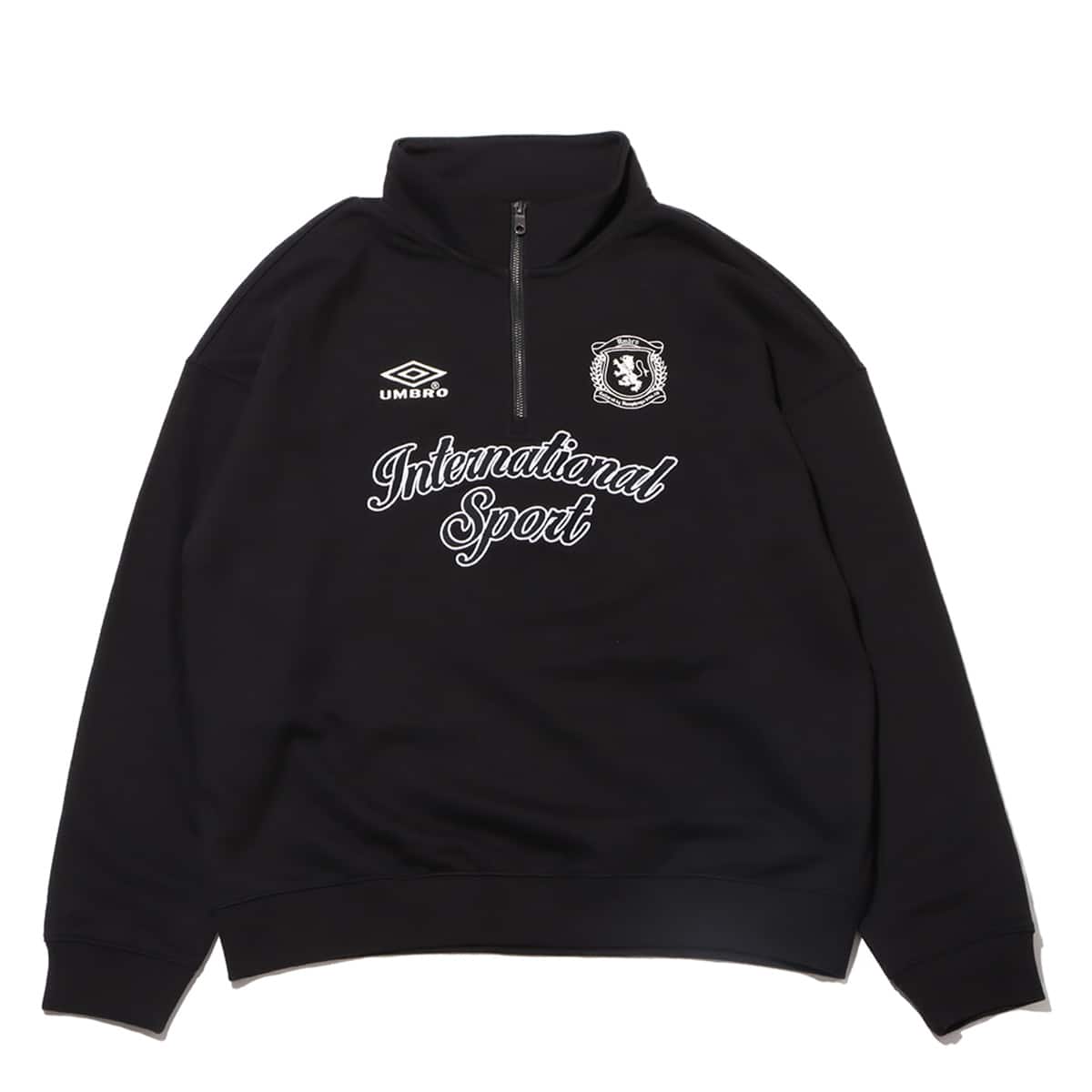 UMBRO HERITAGE HALF ZIP SWEAT SHIRTS ブラック 23HO-S（アンブロ