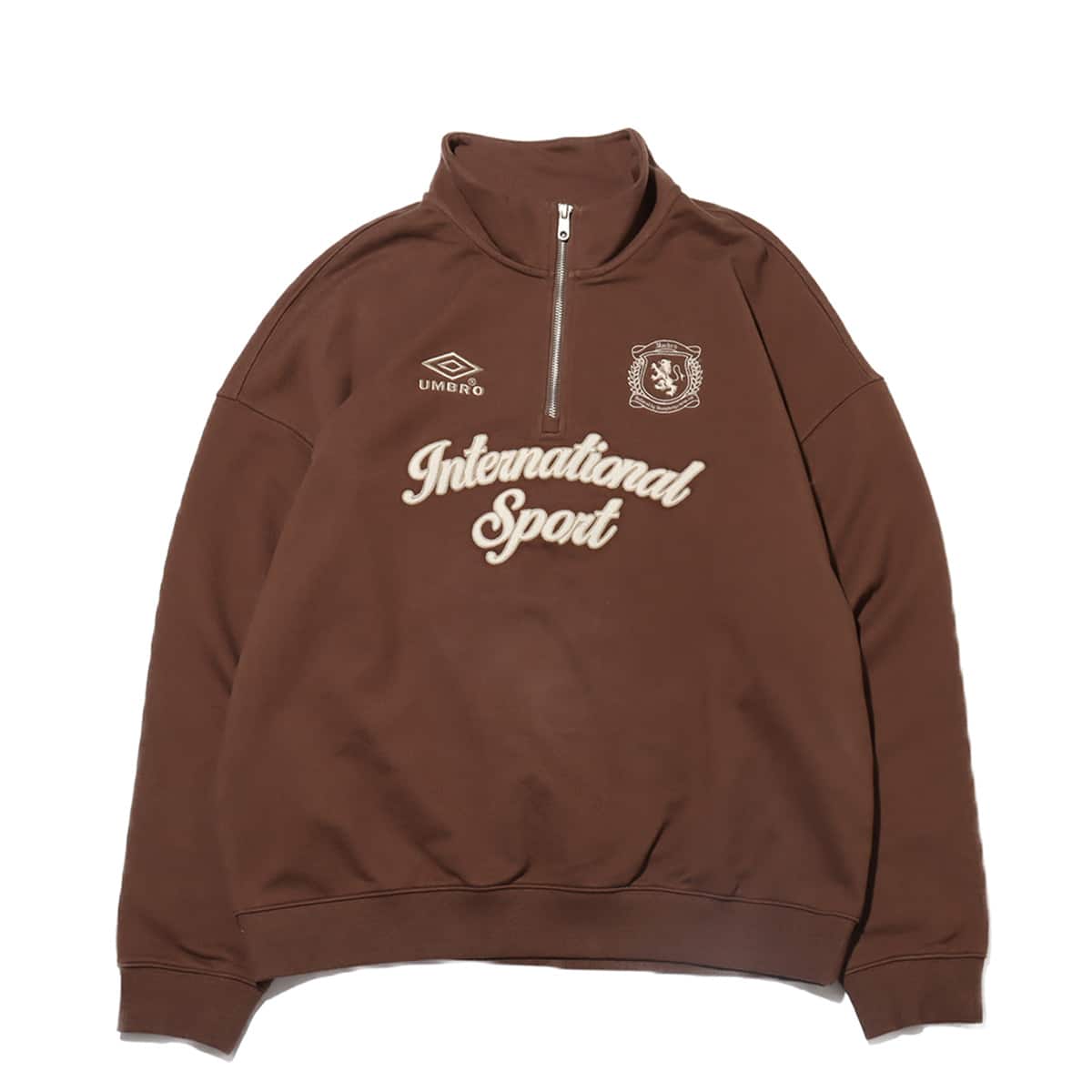 UMBRO HERITAGE HALF ZIP SWEAT SHIRTS ブラウン 23HO-S（アンブロ