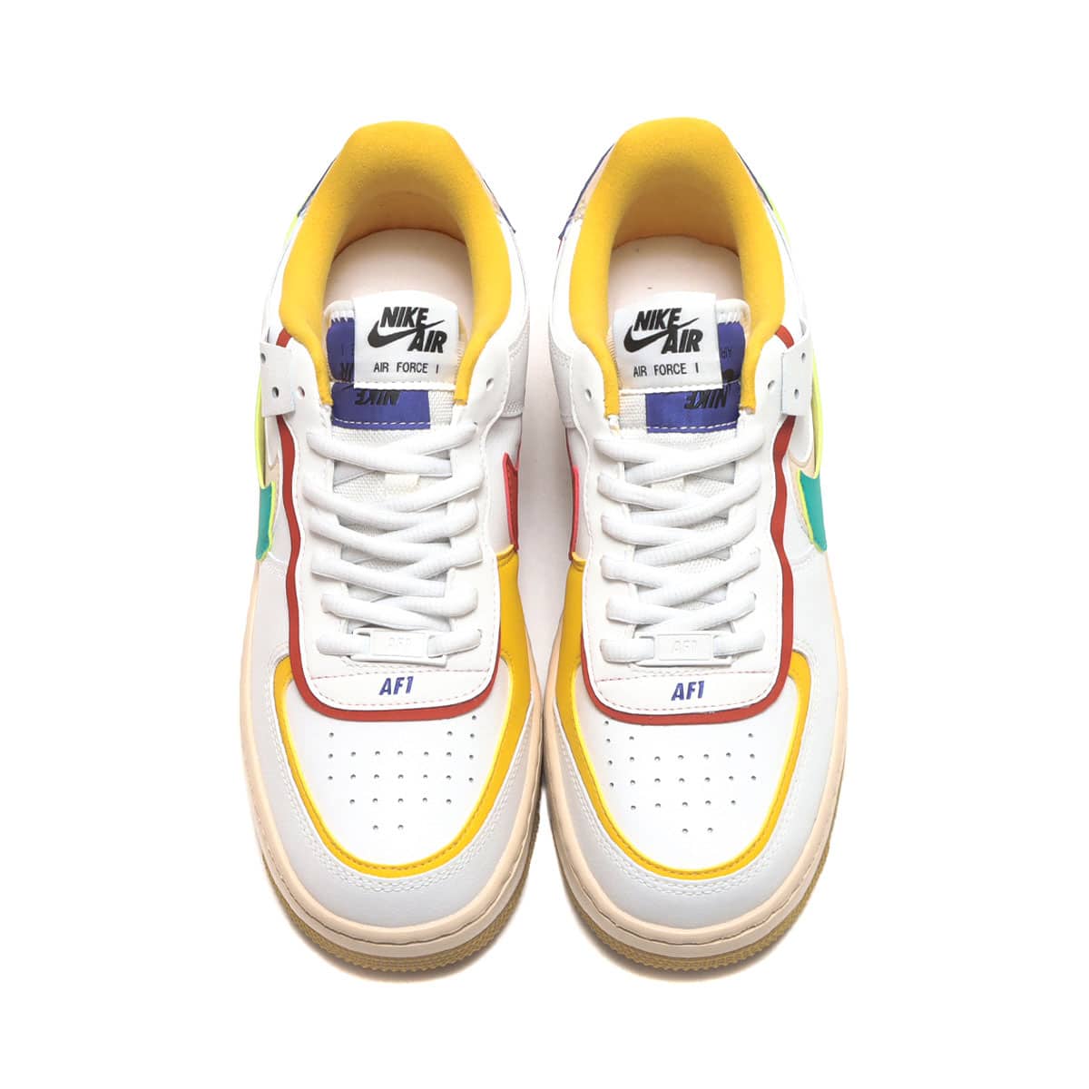 NIKE W AF1 SHADOW SUMMIT WHITE/NEPTUNE GREEN-YELLOW OCHRE（ナイキ