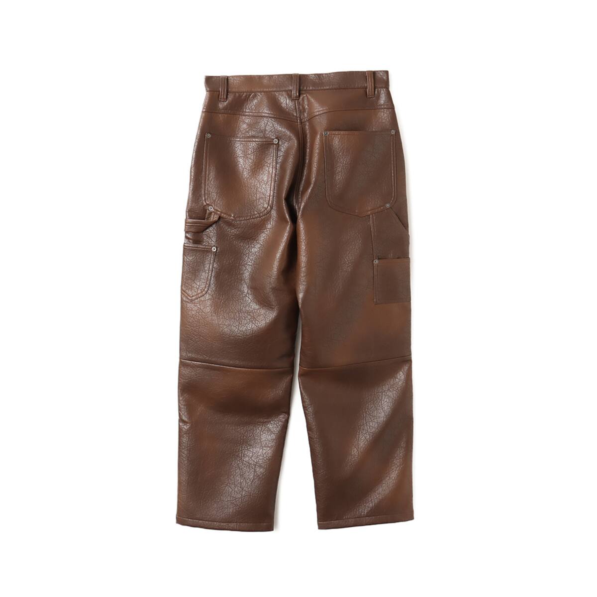 TOKYO 23 Faux Leather Double Knee Pants BROWN （トウキョウ 23