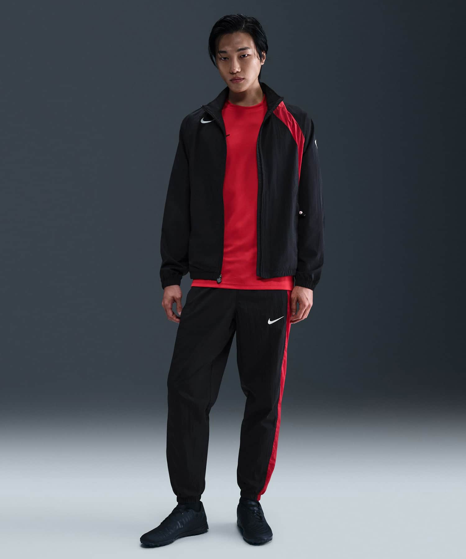NIKE AS M NK RPL T90 TRK JKT W BLACK/GYM RED/SAIL（ナイキ RPL T90