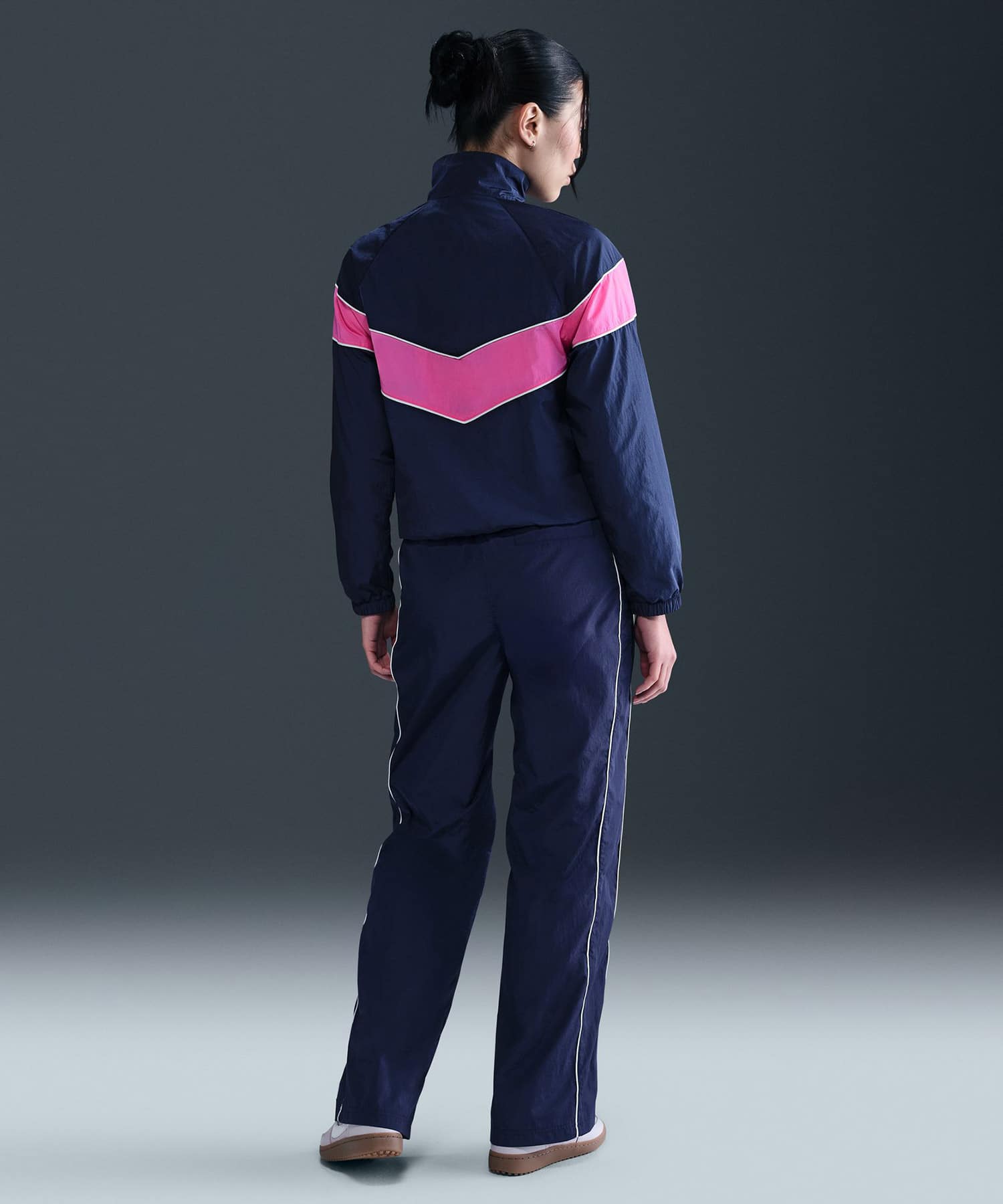 NIKE AS W NSW NK WR WVN UV FZ JKT MIDNIGHT NAVY/SAIL/PLAYFUL PINK