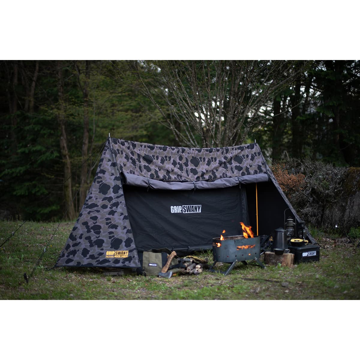 GRIP SWANY × atmos FIREPROOF GS TENT GS BLACK CAMO（グリップ