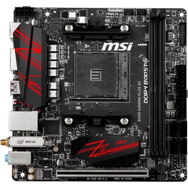 MSI B450I GAMING PLUS AC Desktop Motherboard - 1x Socket AM4 - AMD