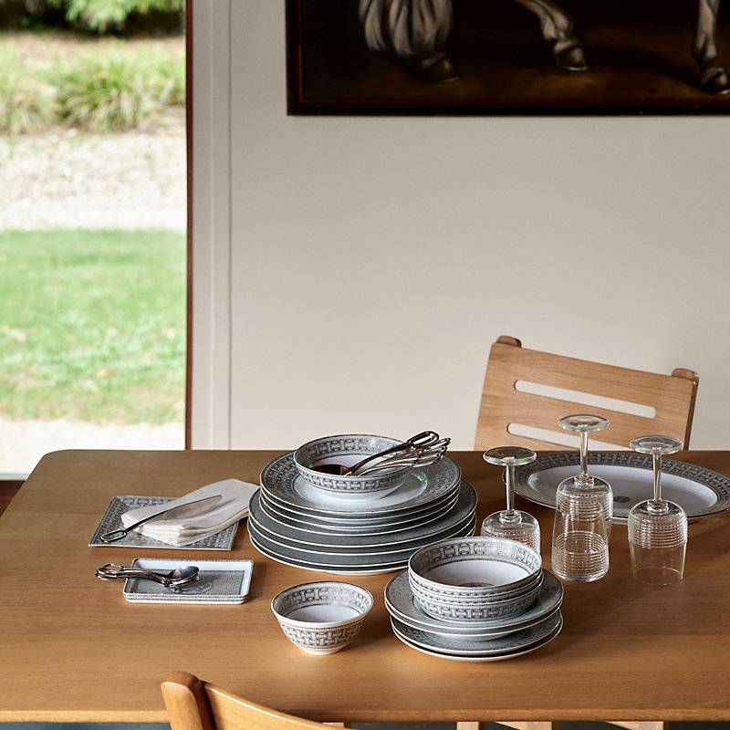 Mosaique au 24 platinum tray, small model | Hermès USA