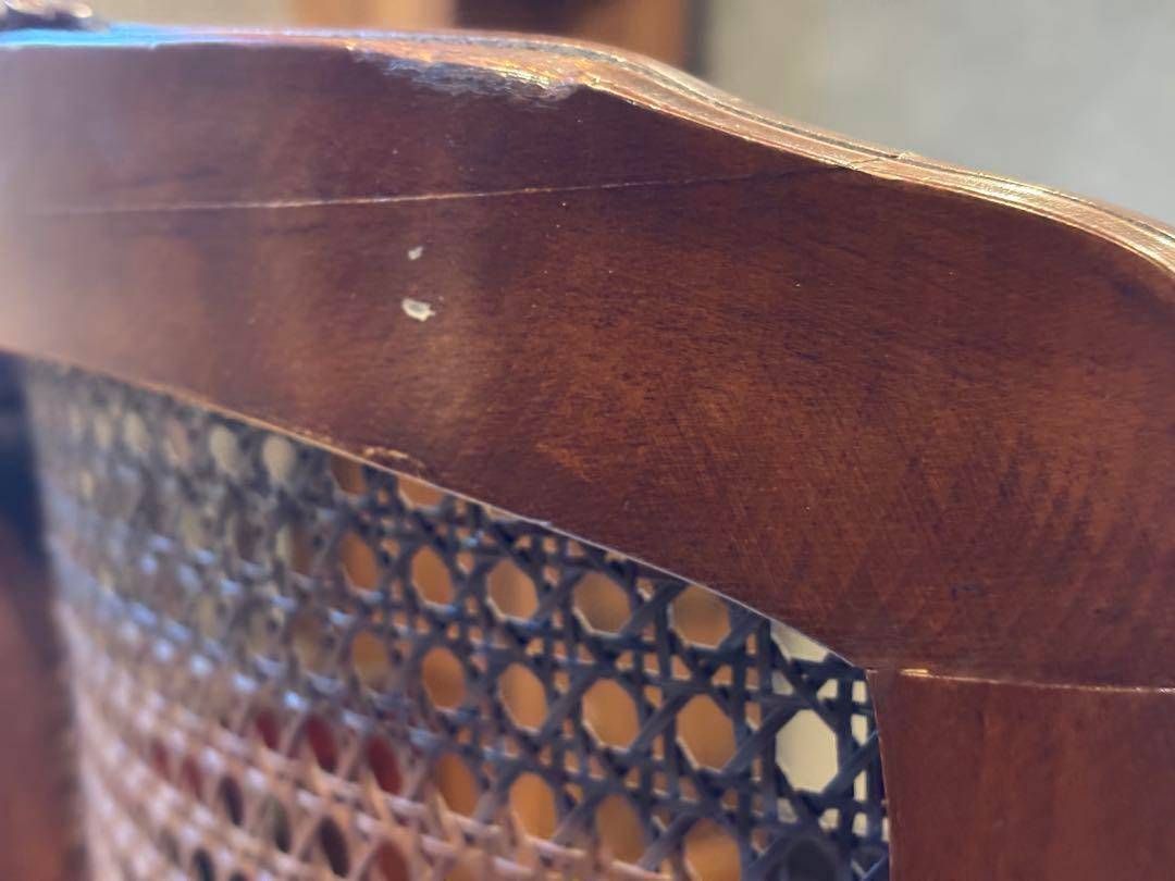 フレンチアンティーク 猫脚 クラシック ラタンシートチェア