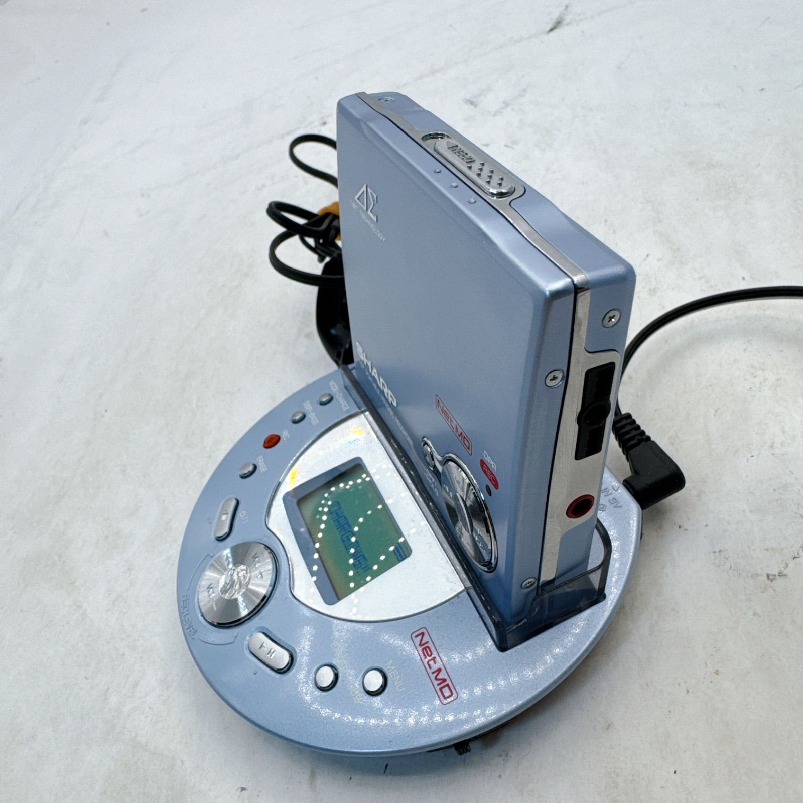 SHARP Auvi IM-DR80 ライトブルー NetMD ポータブルMDレコーダー 再生
