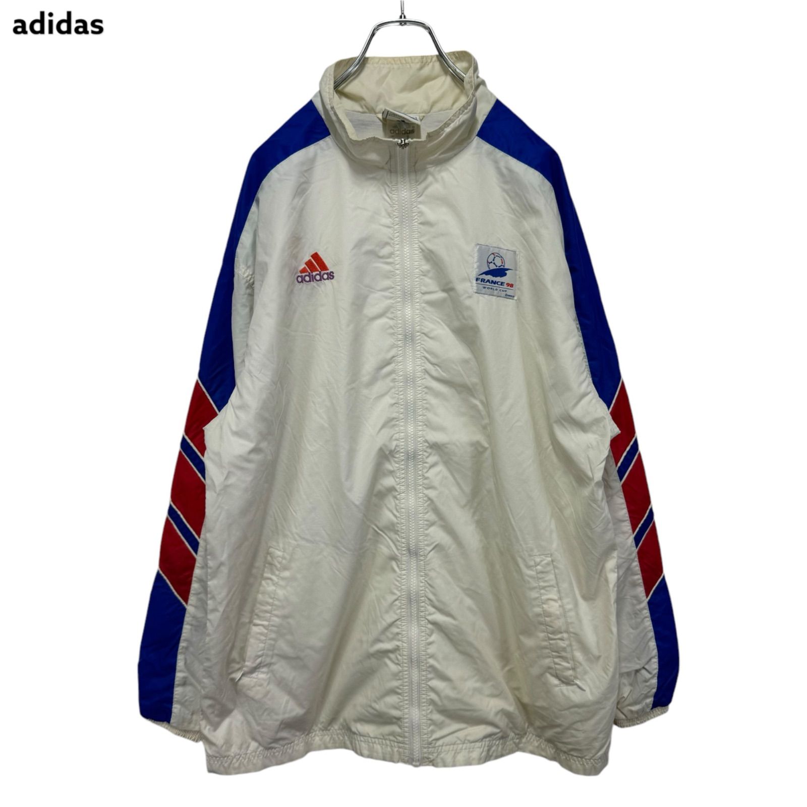 90s 1998 FIFA World Cup FRANCE adidas Logo Embroidery Nylon Zip-up
