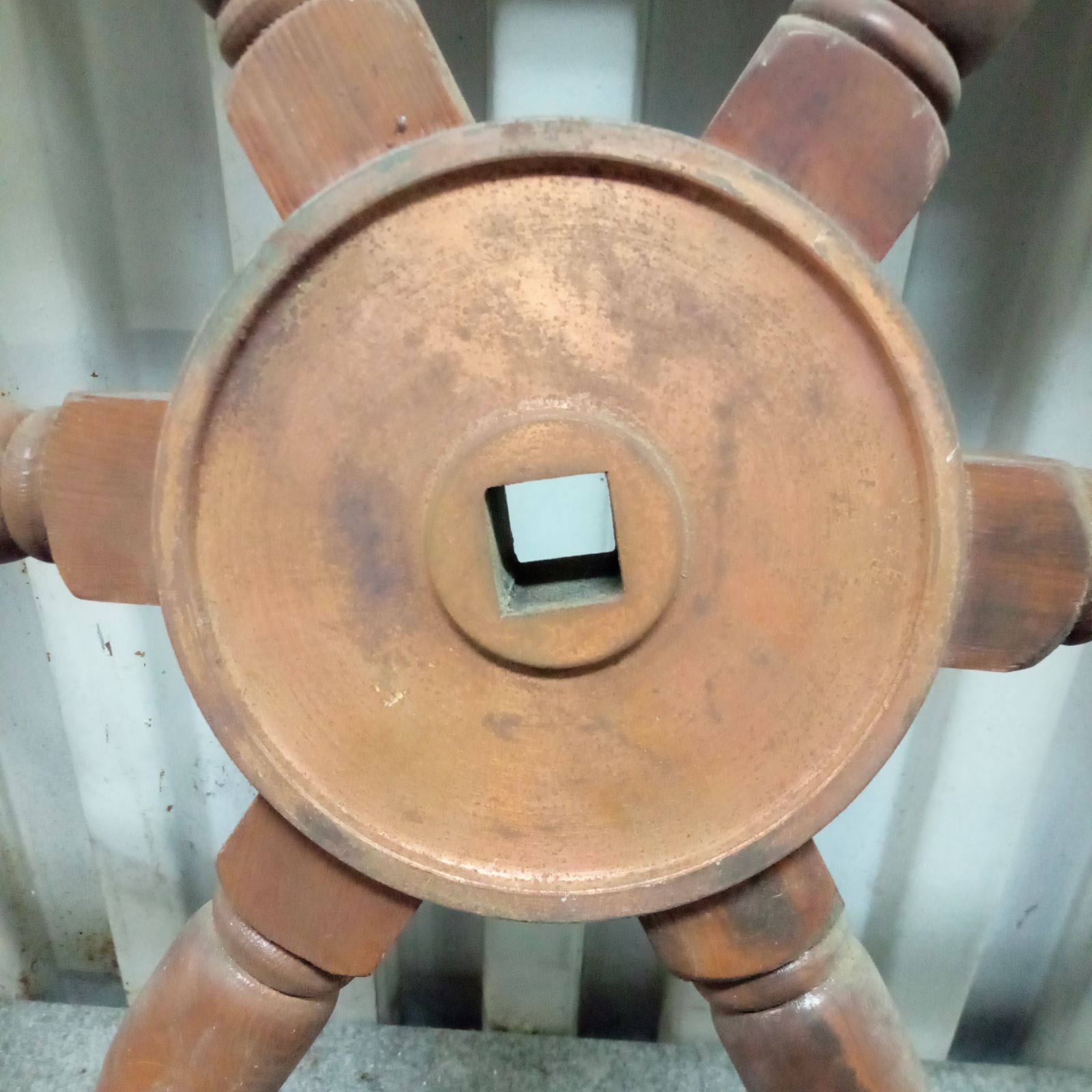 ◯ 船舶 木製 ハンドル 舵取り 車輪 舵 操縦 レトロアンティーク