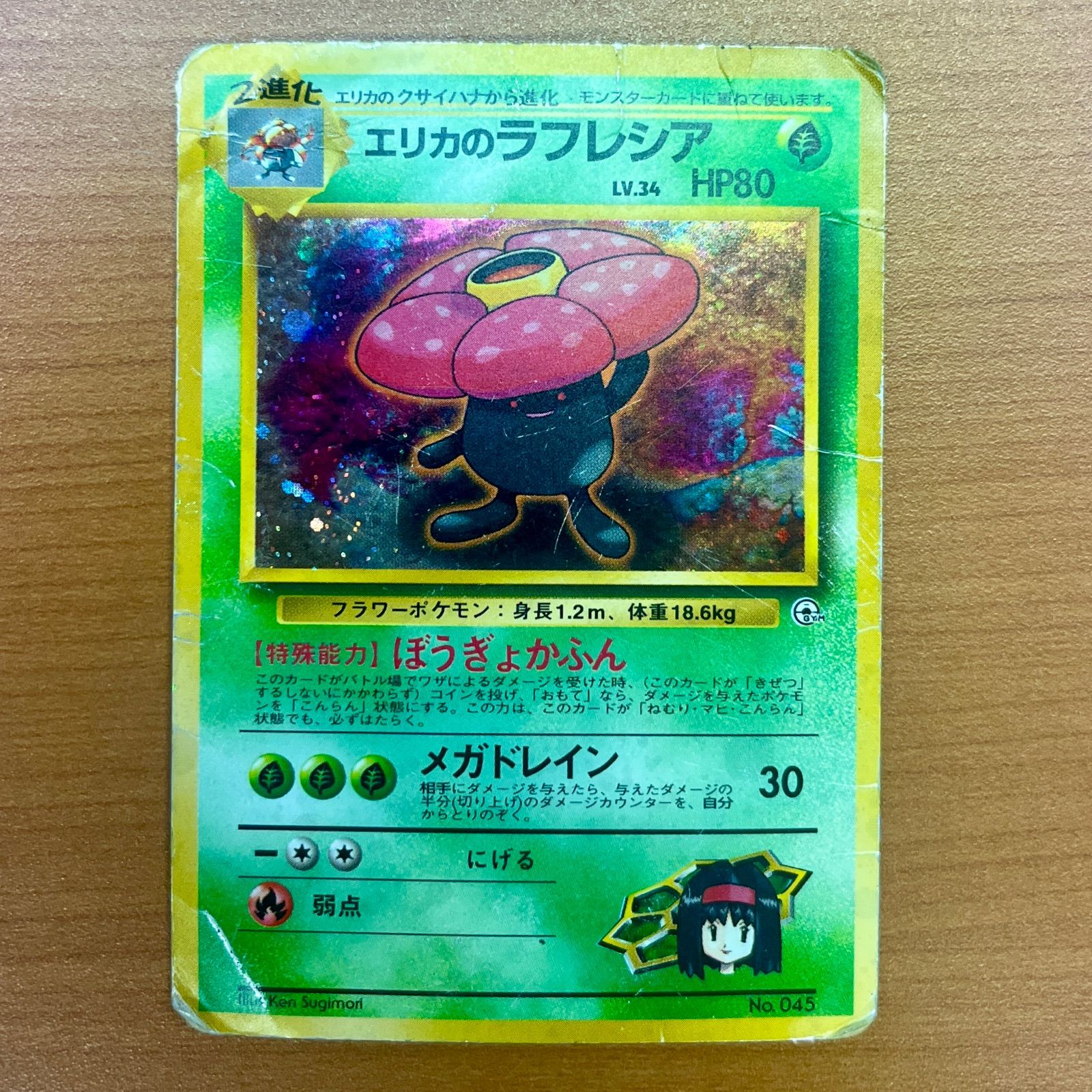 状態D エリカのラフレシア LV.34 旧裏 ホロ ポケモンジム第2弾