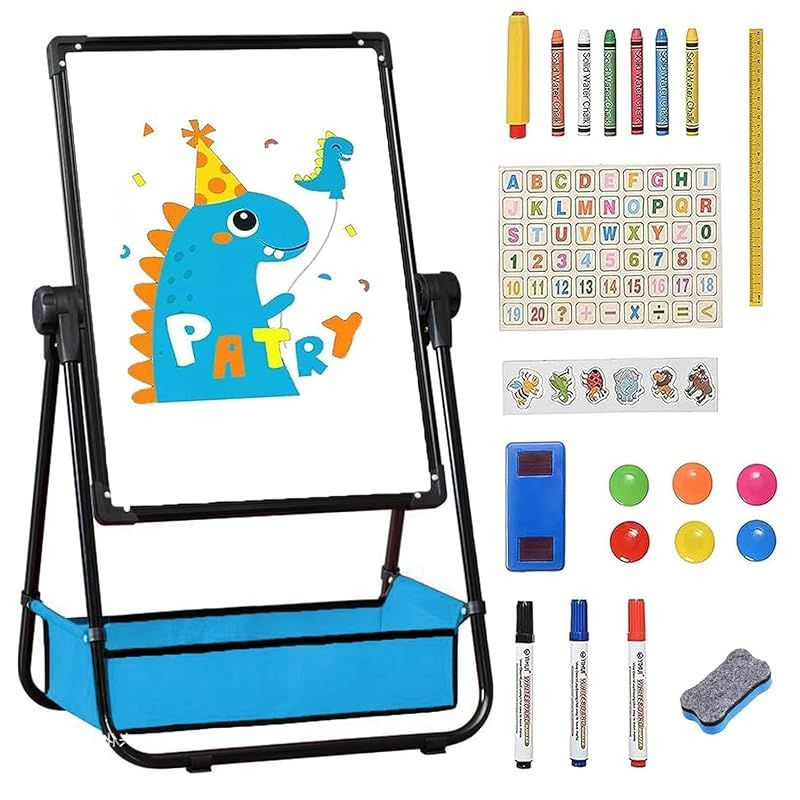 子供用イーゼル、黒板とホワイトボード両面的に使える、鉄製