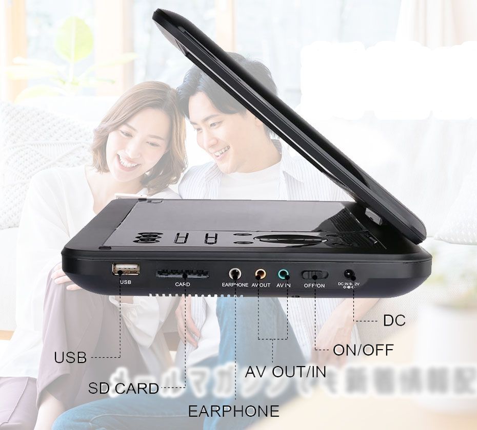 10.6ポータブルDVDプレイヤー CPRM対応 DVD再生 卓上用 持ち運び