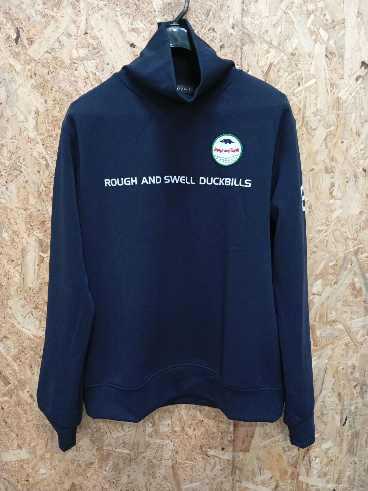 ラフアンドスウェル ゴルフ オフタートルネック ネイビー フリース素材