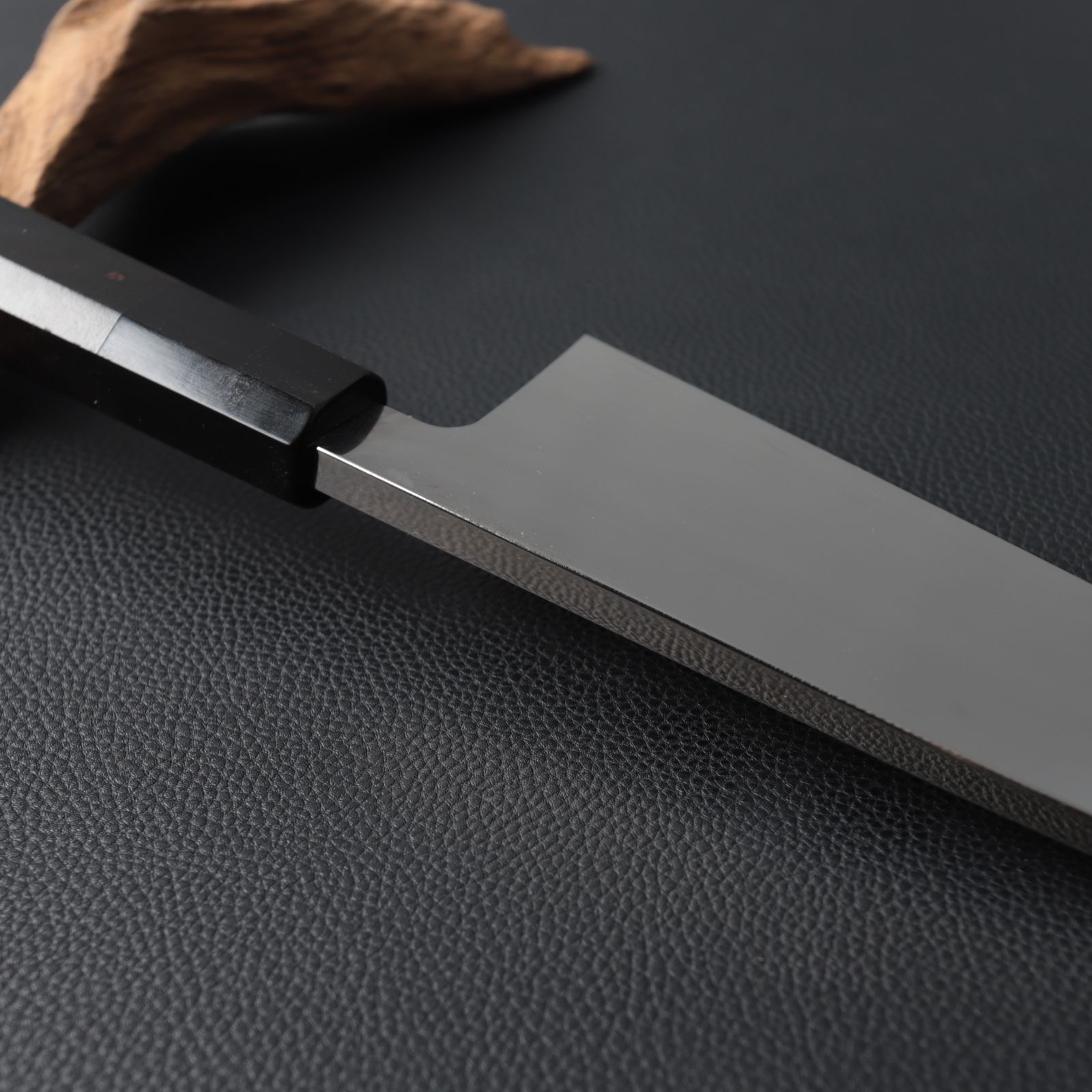 出刃包丁 6寸（刃渡り180mm）通常鏡面仕上げ 本刃付け 八角柄 和包丁