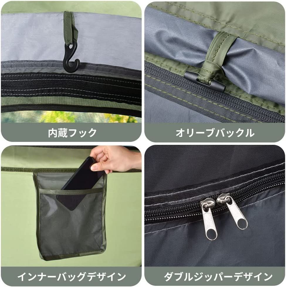 ポップアップテント キャンプテント アウトドア 1秒開閉 BBQ 高耐久