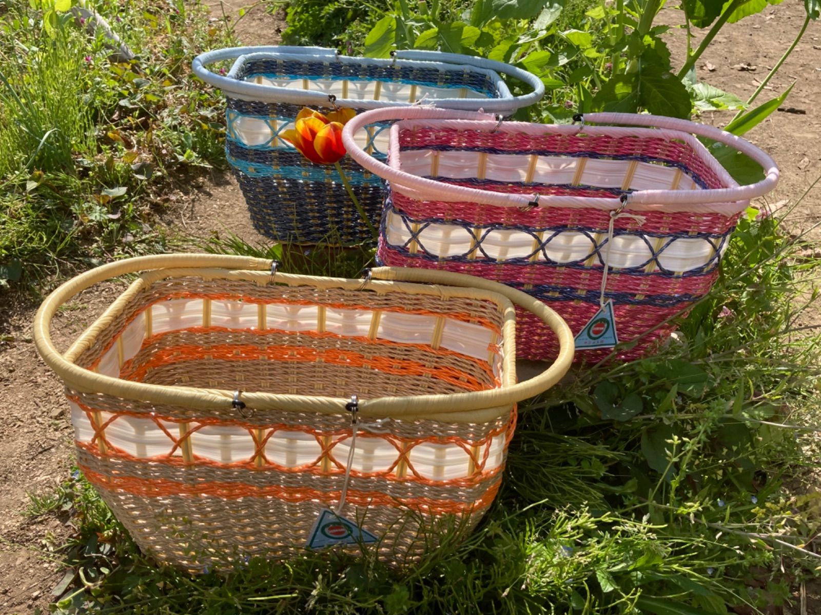 篭バック キュート、ベージュ(シバヤマさんの手づくりカゴ)昭和レトロ