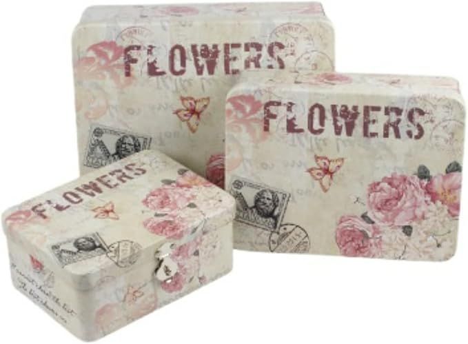 中古】K▽ブリキ トタン 缶 収納 箱 ボックス ストッカー (37537) 中古