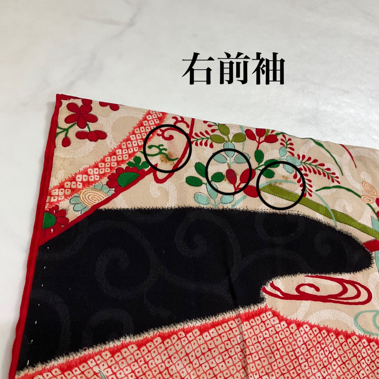 ◇kimono+one◇7歳くらい用◇貴重◇アンティーク子供着物◇綸子正絹