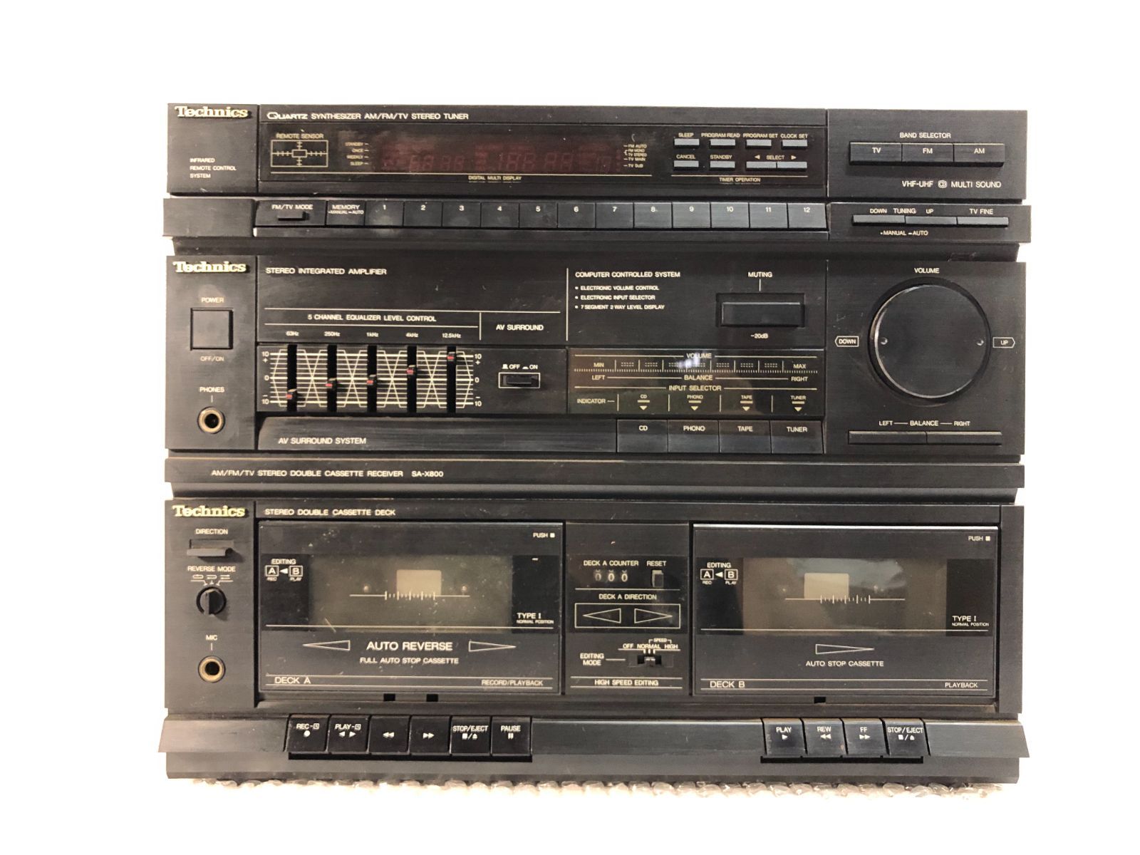 中古 テクニクス ラジカセ コンポ 松下電器製 Technics SA-X800 & SL