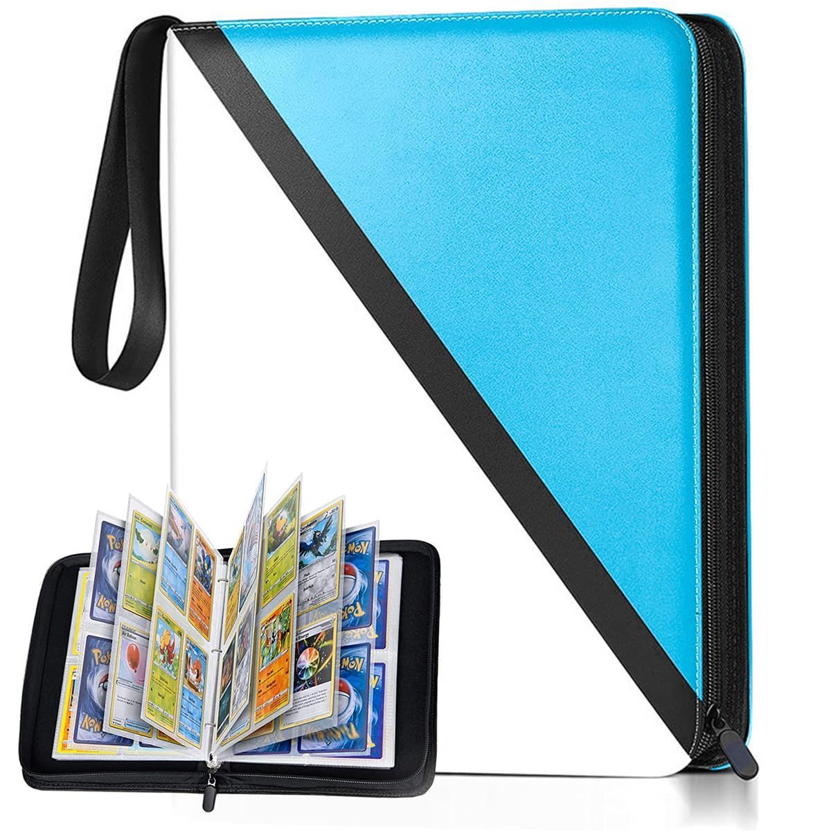 4ポケット/400枚_ブルー カードファイル 4ポケット 400枚収納 ポケモン