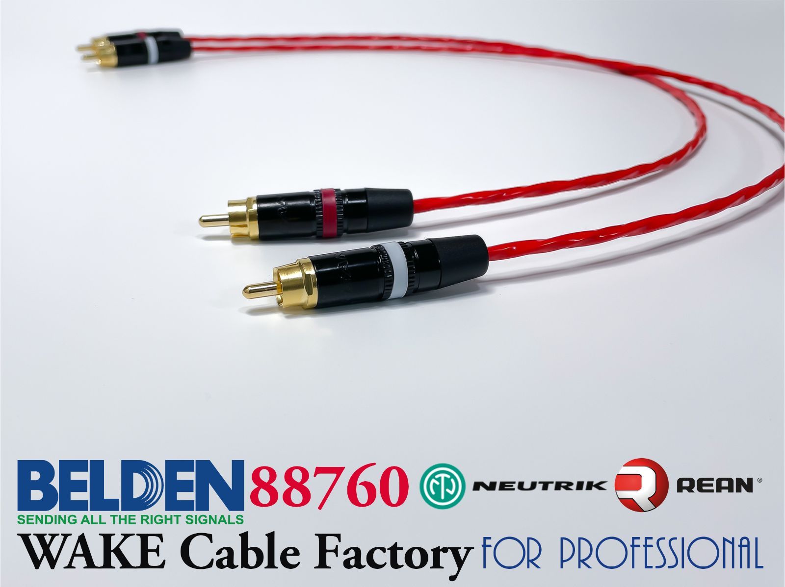 BELDEN最高峰！88760 / NEUTRIK☆RCAケーブル 2.5mペア☆ノイトリック
