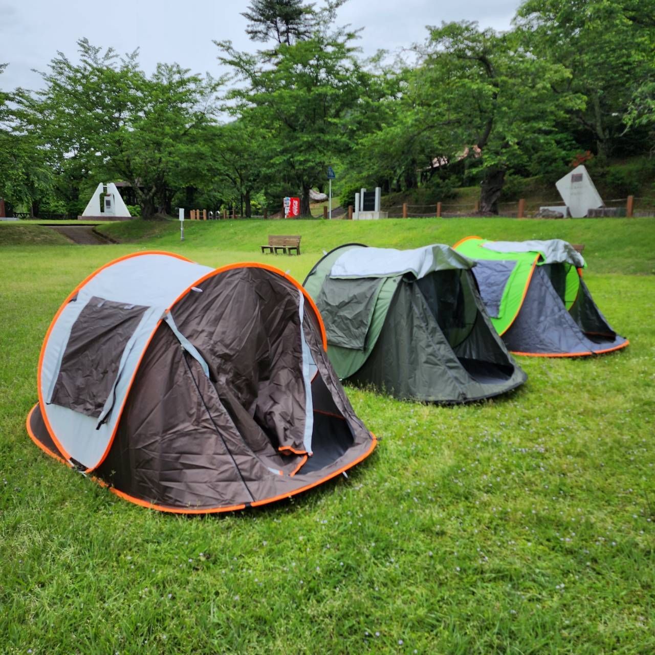 ポップアップテント アウトドア キャンプ ソロキャン BBQ オレンジ