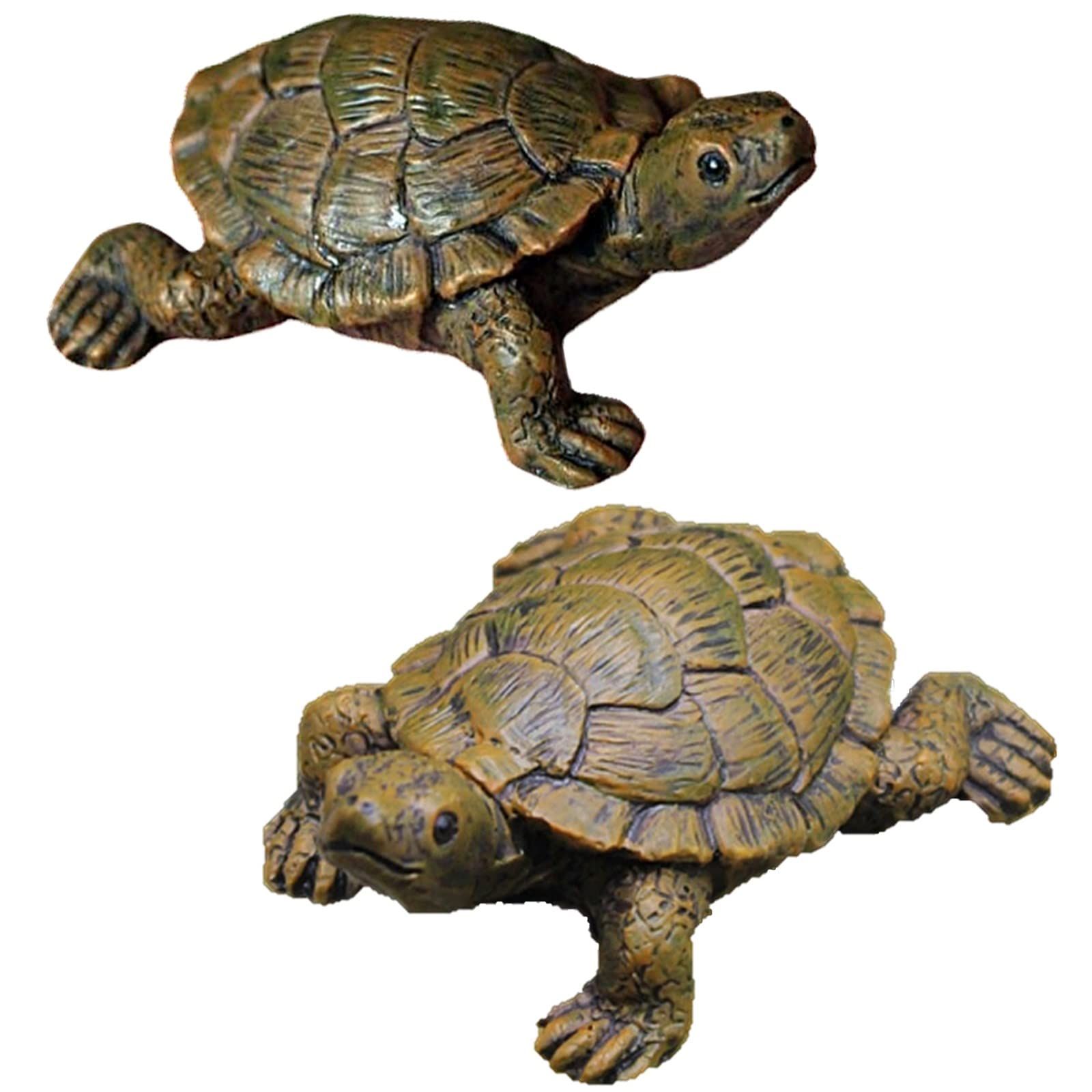 heizi 亀 カメ 置物 2個セット 庭 陶器 ガーデン オブジェ 縁起物