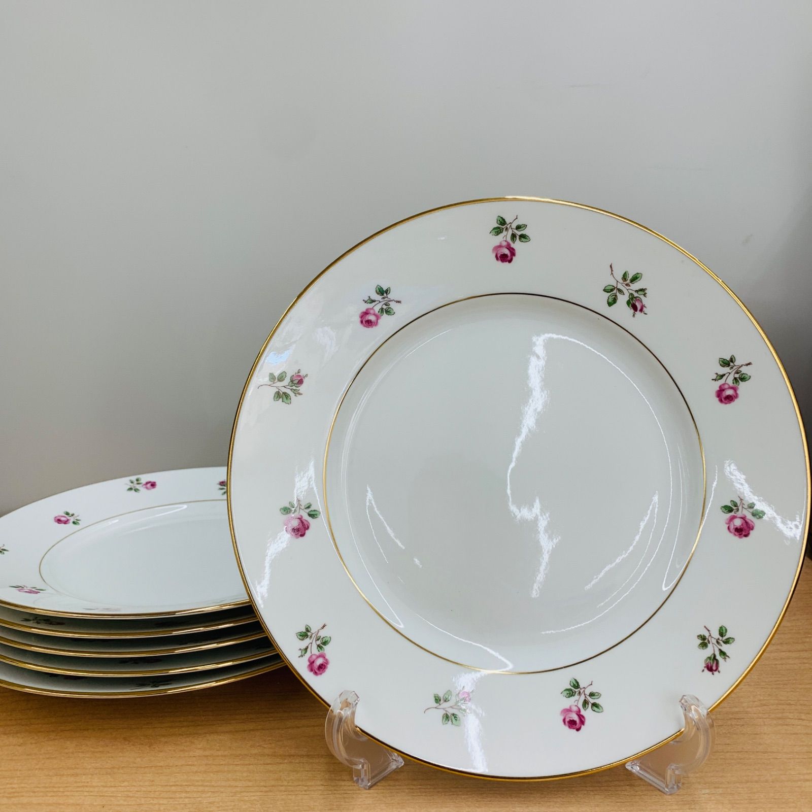 Richard Ginori リチャード ジノリ 皿 金縁 バラ 花柄 6枚セット
