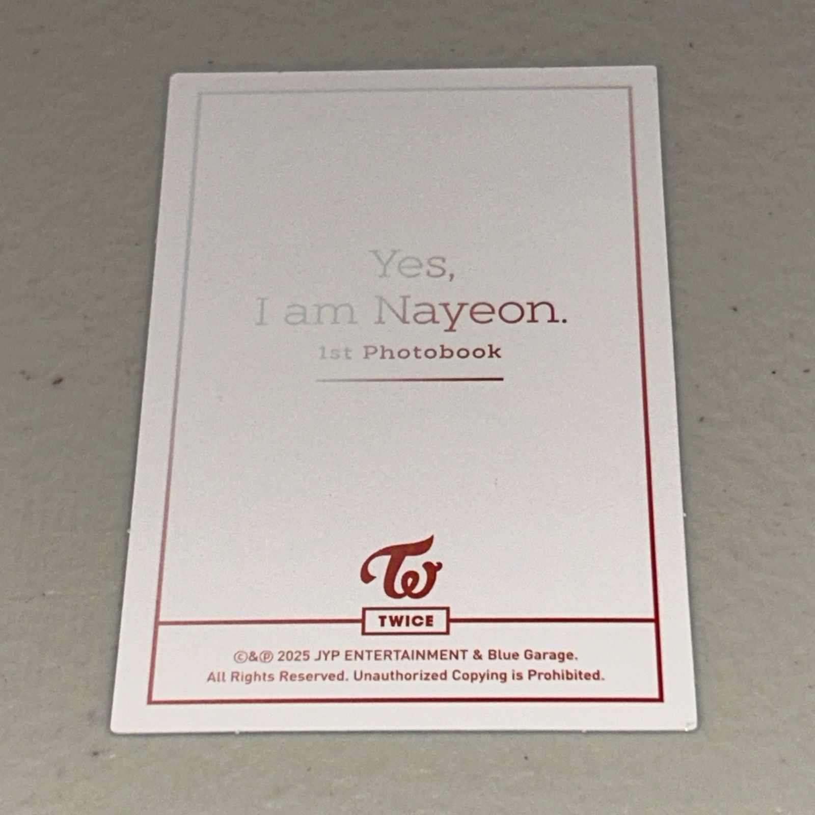 TWICE ナヨン 直筆サイン「Yes I am Nayeon」予約特典フォトカード