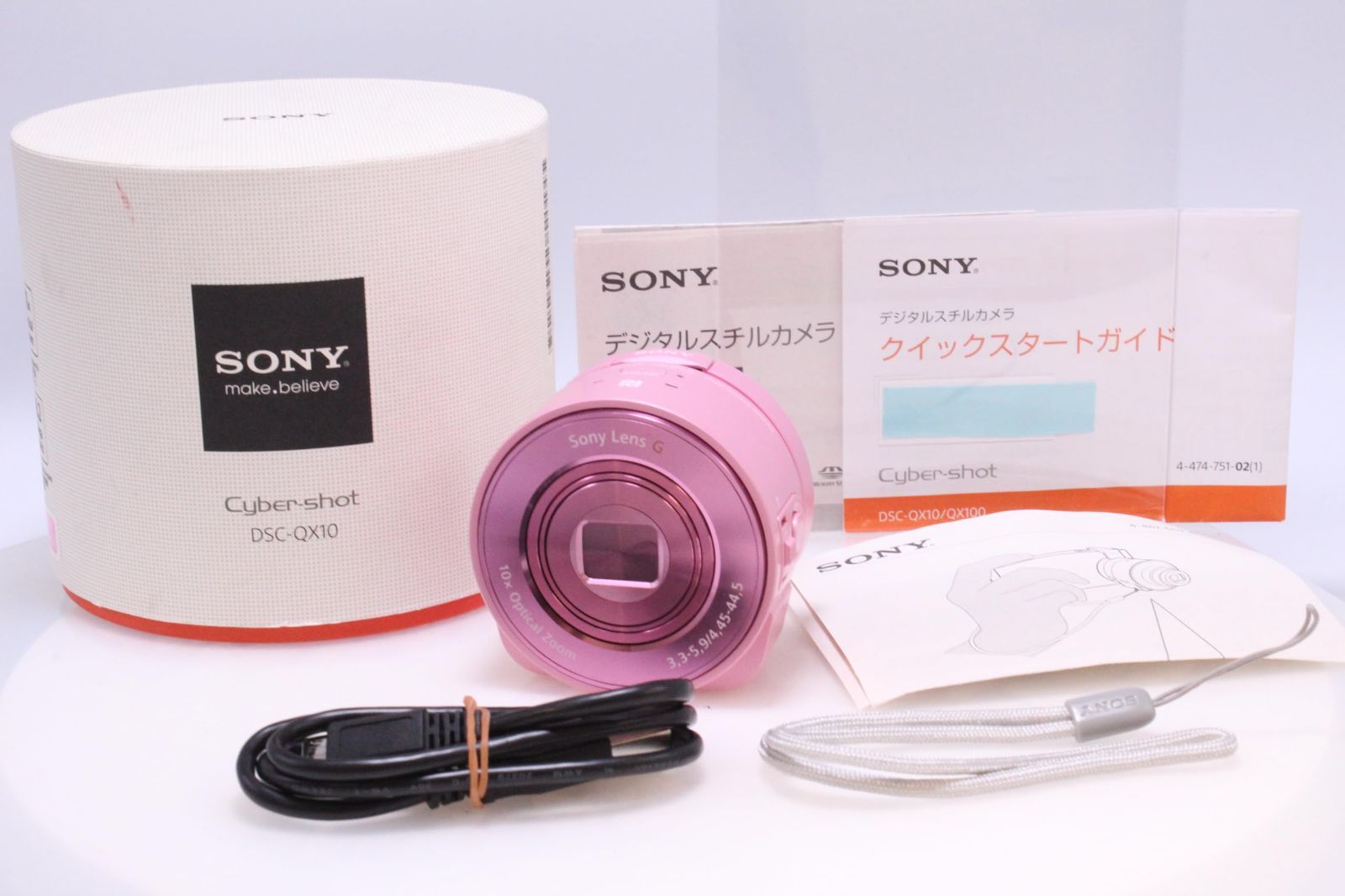 美品】SONY DSC-QX10-P デジタルカメラ Cyber-shot レンズスタイル