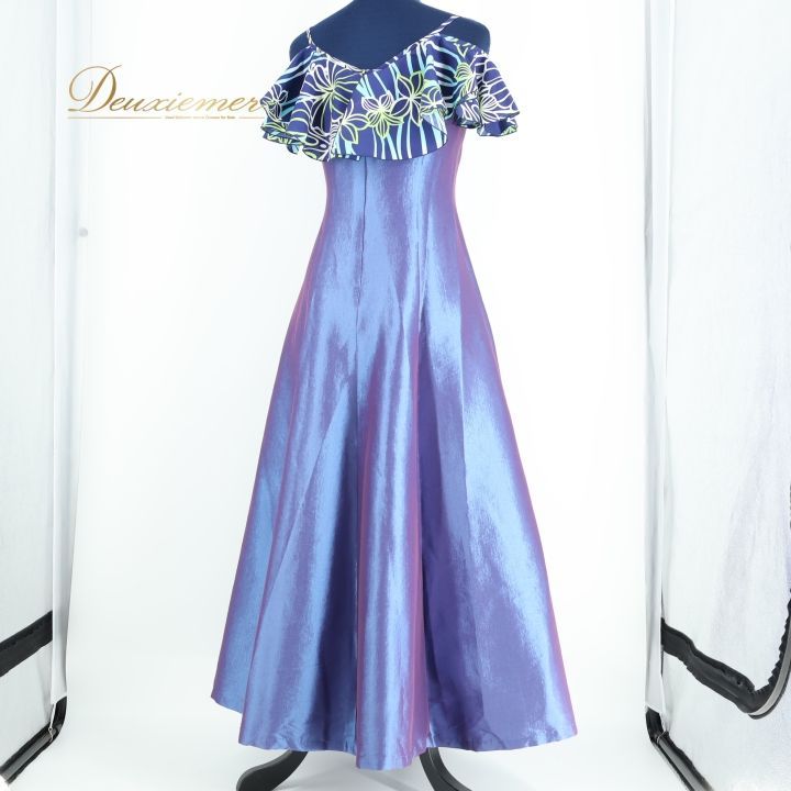 フラダンス 衣装 ワンピース ドレス ブルー系 マーメイドライン