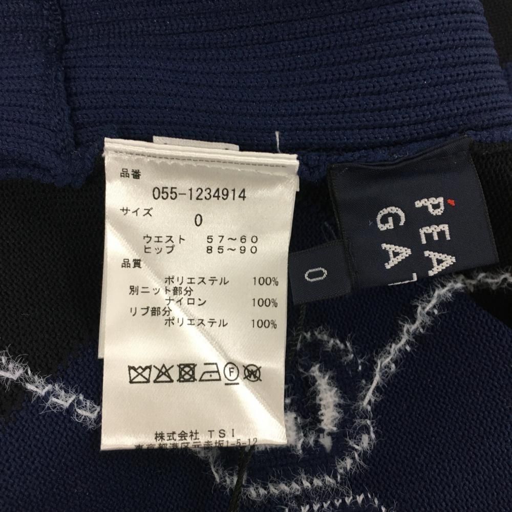 新品】パーリーゲイツ ニットスカート ネイビー×白 ロゴ総柄