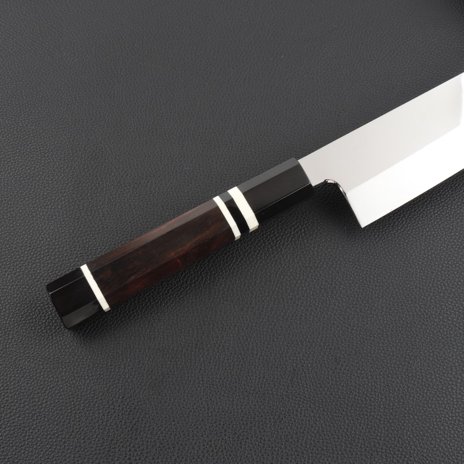 勘所型牛刀 9寸（刃渡り270mm）片刃 通常鏡面仕上げ 本刃付け 八角柄