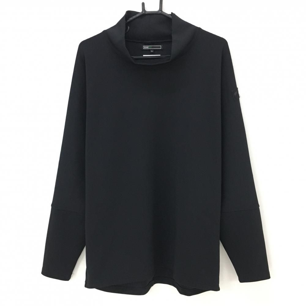 美品】ビームスゴルフ 長袖ハイネックシャツ 黒 無地 メンズ L ゴルフ