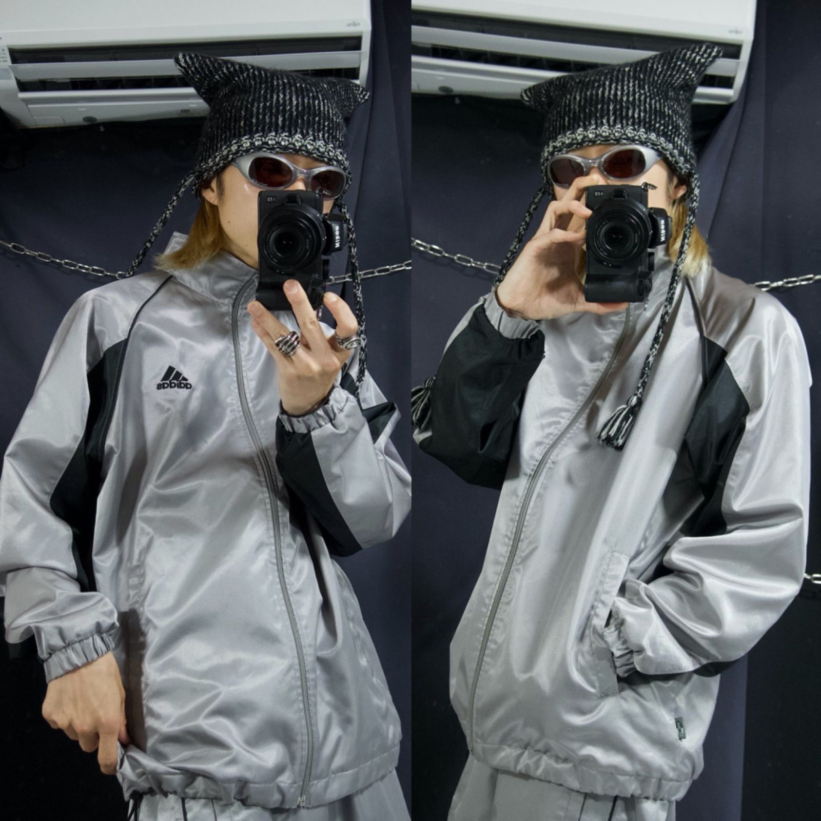 00s c2005 Adidas Silky Silver Setup Track Jacket Pants 2005年