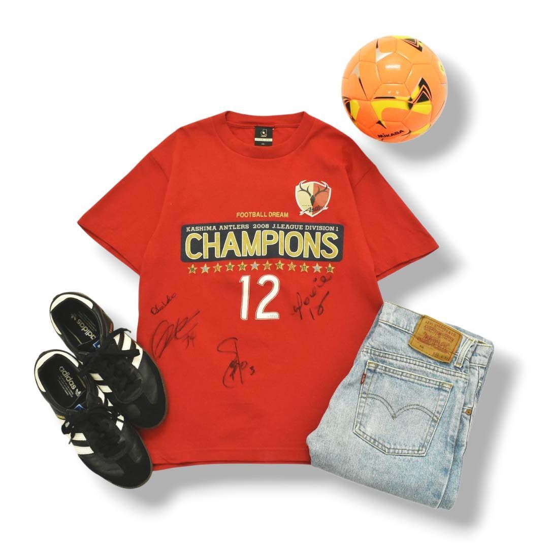 希少】 00s Jリーグ 鹿島アントラーズ 2008 優勝記念 背番号 選手 直筆